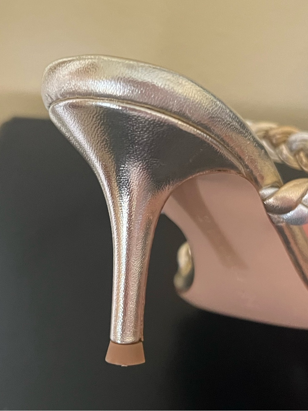 Gianvito Rossi Marley Metallic Gold Braided Double-Strap Slide Sandals - Picture 5 of 10